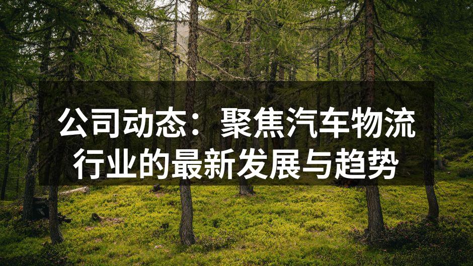 汽车物流中心的智能化管理