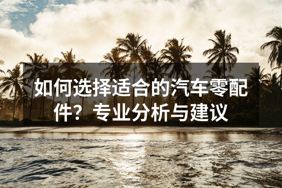汽车零配件选择指南